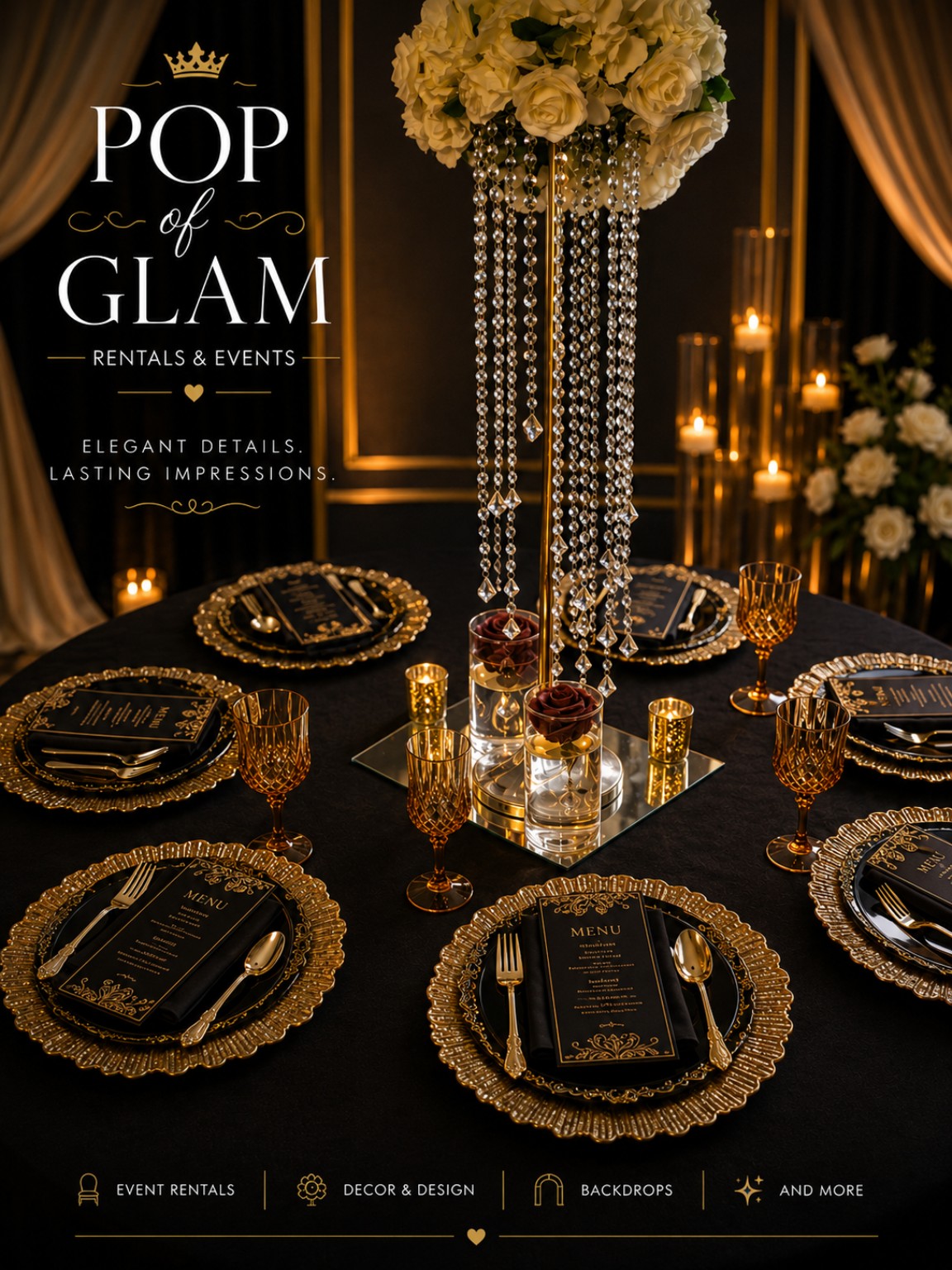 Crystal Centerpiece Tablescape