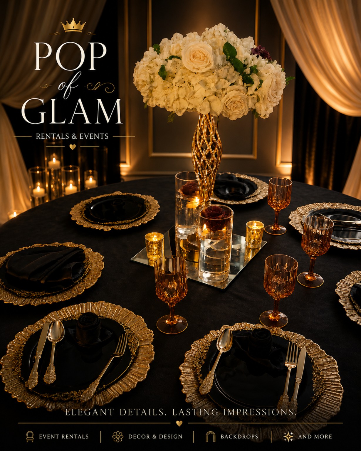 Black & Gold Tablescape